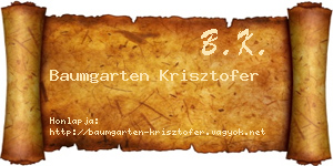 Baumgarten Krisztofer névjegykártya